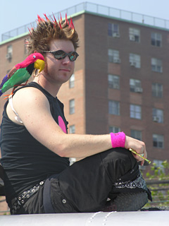 Punk with parrot